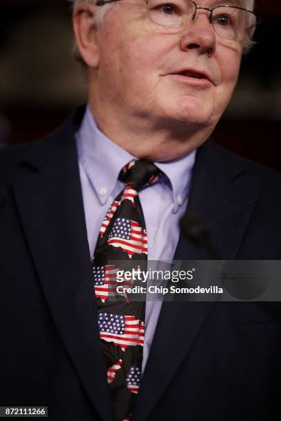 Rep. Joe Barton speaks during a news conference about the Deferred Action for Childhood Arrivals program at the U.S. Capitol November 9, 2017 in...