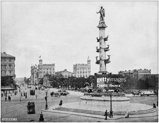 antique photograph of world's famous sites: vienna - prater amusement park stock illustrations