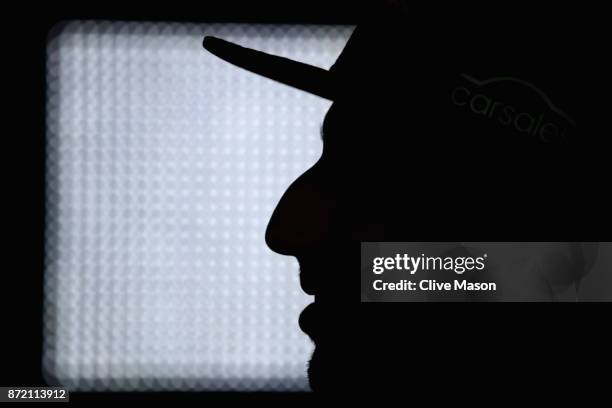 Daniel Ricciardo of Australia and Red Bull Racing talks to the media during previews for the Formula One Grand Prix of Brazil at Autodromo Jose...