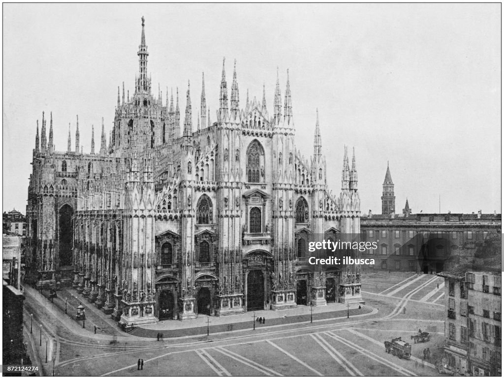 Antique photograph of World's famous sites: Milan