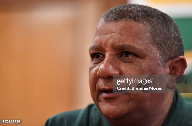 Dublin , Ireland - 9 November 2017; Head coach Allister Coetzee during a South Africa Press Conference at Radisson Blu Hotel in Stillorgan, Dublin.