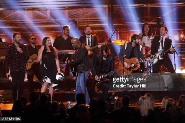 Darius Rucker, Lady Antebellum, and Keith Urban perform during the 51st annual CMA Awards at the Bridgestone Arena on November 8, 2017 in Nashville,...