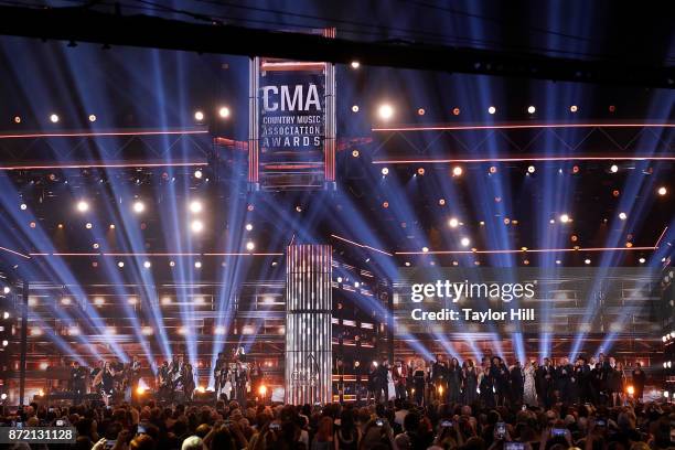 The opening performance at the 51st annual CMA Awards at the Bridgestone Arena on November 8, 2017 in Nashville, Tennessee.