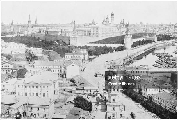 antique photograph of world's famous sites: moscow - moscou stock illustrations