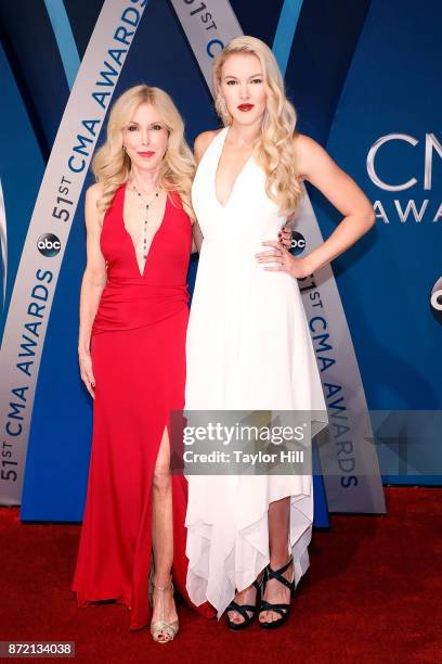 Kim Campbell and Ashley Campbell attend the 51st annual CMA Awards at the Bridgestone Arena on November 8, 2017 in Nashville, Tennessee.