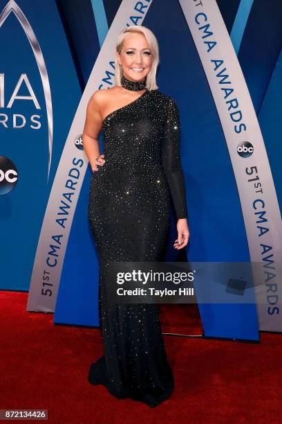 Meghan Linsey attends the 51st annual CMA Awards at the Bridgestone Arena on November 8, 2017 in Nashville, Tennessee.