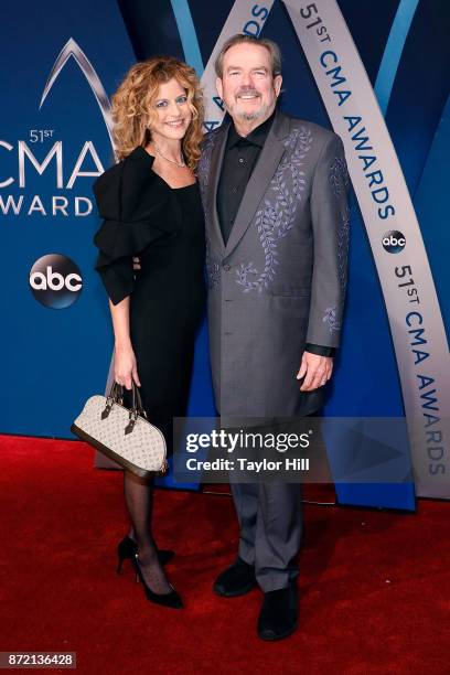 Laura Savini and Jimmy Webb attend the 51st annual CMA Awards at the Bridgestone Arena on November 8, 2017 in Nashville, Tennessee.