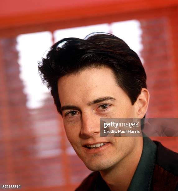 Kyle MacLachlan, star of Twin Peaks is photographed in a Beverly Hills office , August 12, 1991 in Beverly Hills, California
