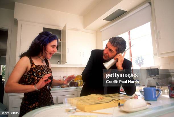 Leonard Cohen photographed in his almost bare apartment , before he left to be a Tibetan Buddhist Monk, in some pictures he is with his then 16 year...