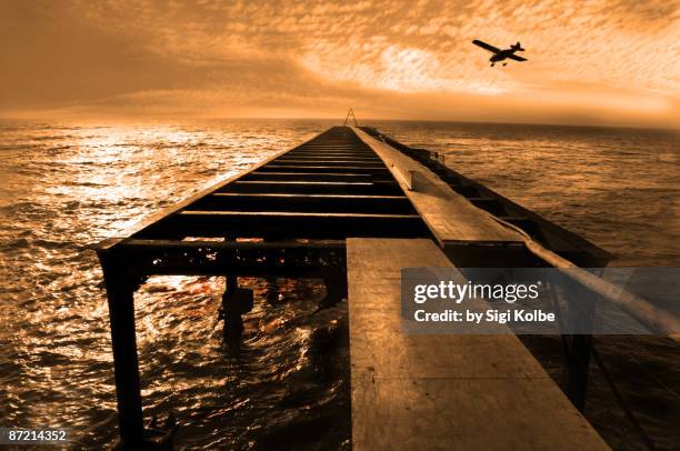 end or beginning - namibia airplane stock-fotos und bilder