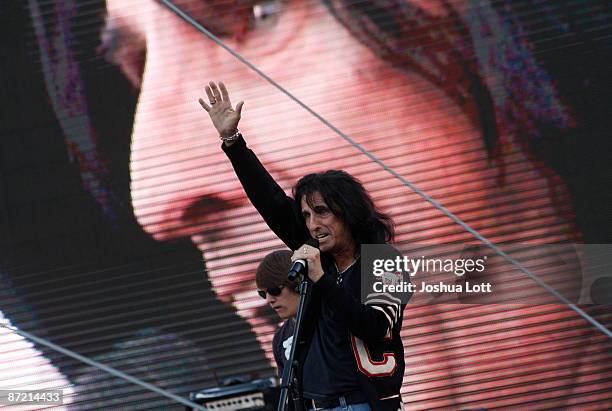 Alice Cooper and Runaway Phoenix perform at Arizona State University graduation at Sun Devil Stadium May 13 in Tempe, Arizona. US President Barack...