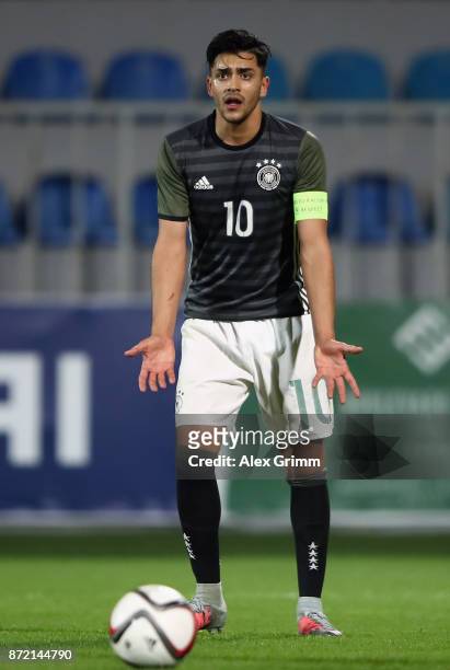 Nadiem Amiri of Germany reacts during the UEFA Under21 Euro 2019 Qualifier match between Azerbaijan U21 and Germany U21 at Dalga Arena on November 9,...