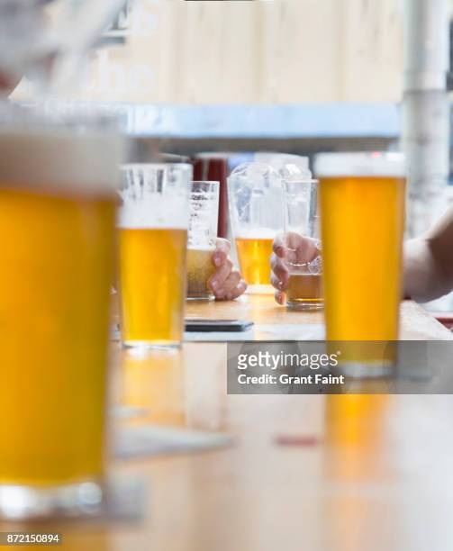 beer being served in sydney pub. - beer luxury stock pictures, royalty-free photos & images