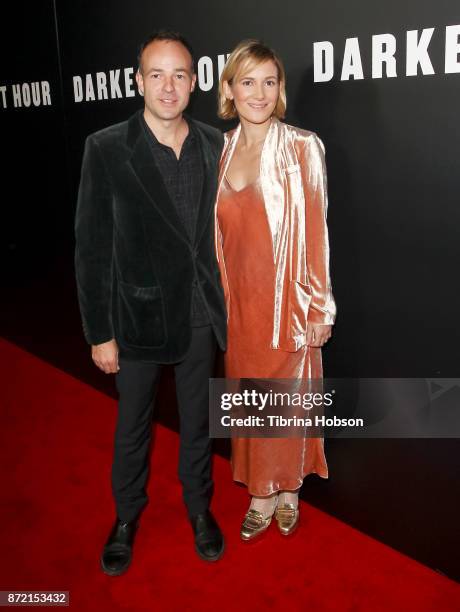 Patrick Kennedy and Sarah Solemani attend the premiere of Focus Features 'Darkest Hour' at Samuel Goldwyn Theater on November 8, 2017 in Beverly...