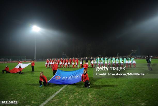 Team Poland, Portugal during the under 20 international friendly match between Poland and Portugal on November 9, 2017 in Kluczbork, Poland.