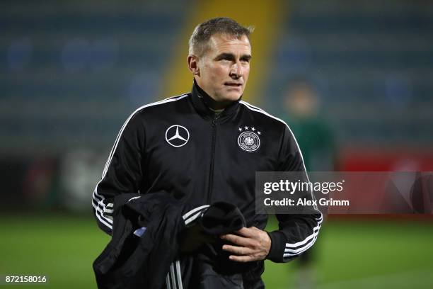 Head coach Stefan Kuntz of Germany looks on prior to the UEFA Under21 Euro 2019 Qualifier match between Azerbaijan U21 and Germany U21 at Dalga Arena...