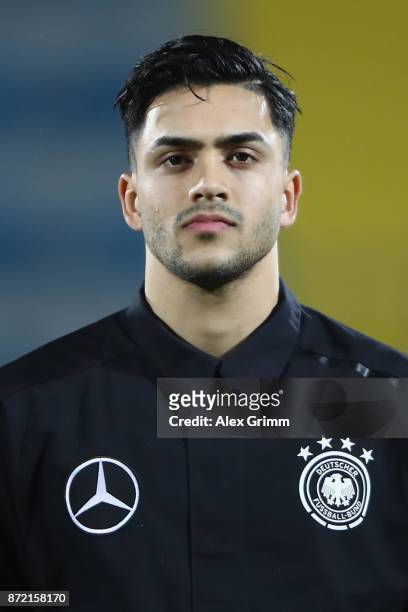 Nadiem Amiri of Germany looks on prior to the UEFA Under21 Euro 2019 Qualifier match between Azerbaijan U21 and Germany U21 at Dalga Arena on...