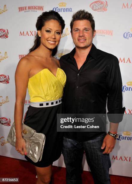 Actress Vanessa Minnillo and singer Nick Lachey arrive at Maxim's 10th Annual Hot 100 Celebration Presented by Dr Pepper Cherry, True Religion Brand...