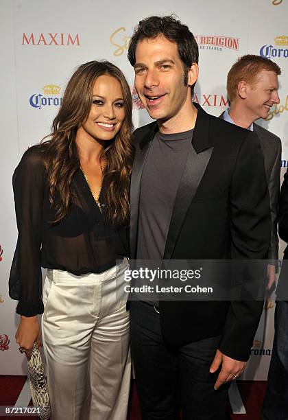 Actress Moon Bloodgood and Maxim editor and chief Joe Levy arrive at Maxim's 10th Annual Hot 100 Celebration Presented by Dr Pepper Cherry, True...