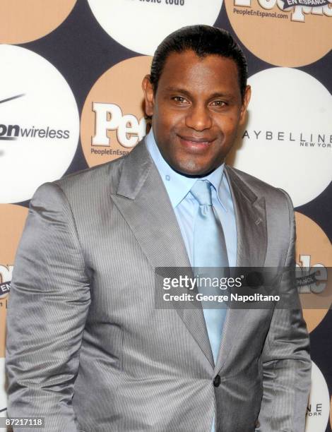 Former Major League baseball player Sammy Sosa attends People En Espanol's "50 Most Beautiful" event at The Edison Ballroom on May 13, 2009 in New...