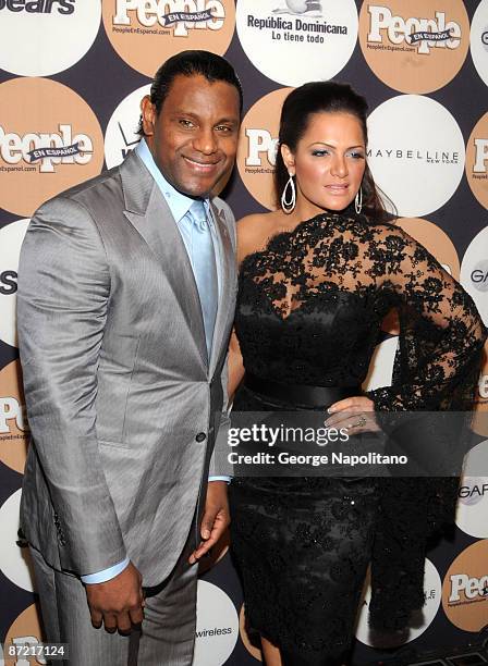 Former Major League baseball player Sammy Sosa and Sonia Sosa attend People En Espanol's "50 Most Beautiful" event at The Edison Ballroom on May 13,...