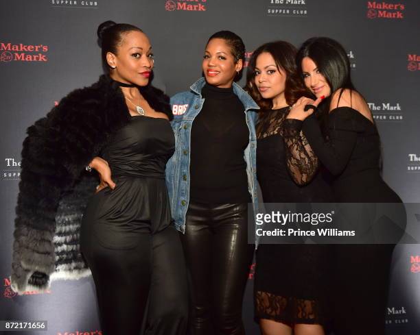 Monyetta Shaw, Jessica Burns, Lena Danielle and Amy Eslami attend The Mark Supper Club at OLG on November 8, 2017 in Atlanta, Georgia.