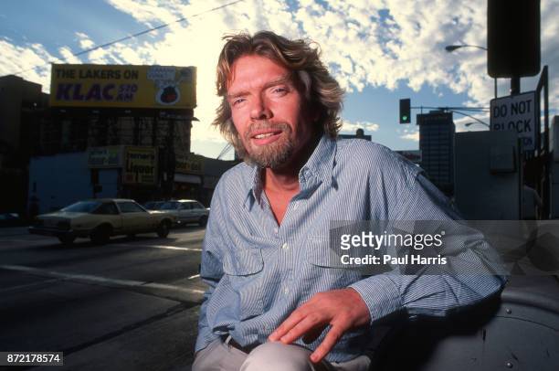 Richard Branson founder of Virgin Records and Virgin Atlantic photographed on Sunset Boulevard, corner of Sunset and San Vicente May 25, 1991...