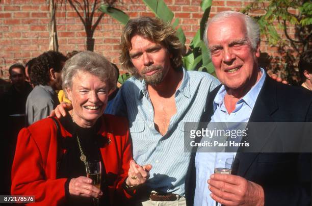 Richard Branson with his parents , mother Eve and father Edward James Branson at a reception in West Hollywood on May 25 Melrose Avenue, Los Angeles,...