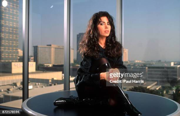 Susanna Lee Hoffs is an American vocalist, guitarist and actress, best known for being a member of the girl band The Bangles. She is photographed at...