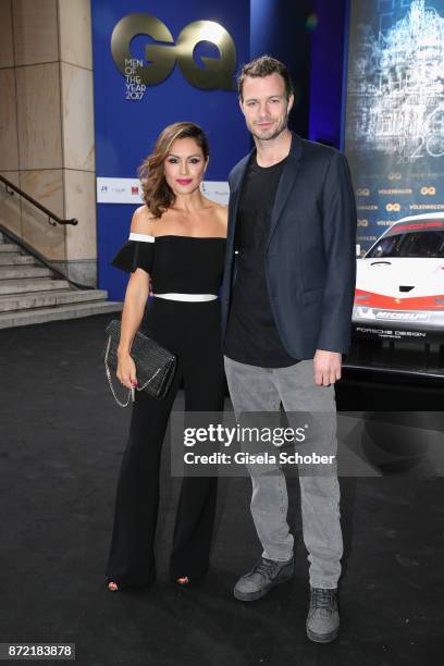 Nazan Eckes and husband Julian Khol arrives for the GQ Men of the year Award 2017 at Komische Oper on November 9, 2017 in Berlin, Germany.