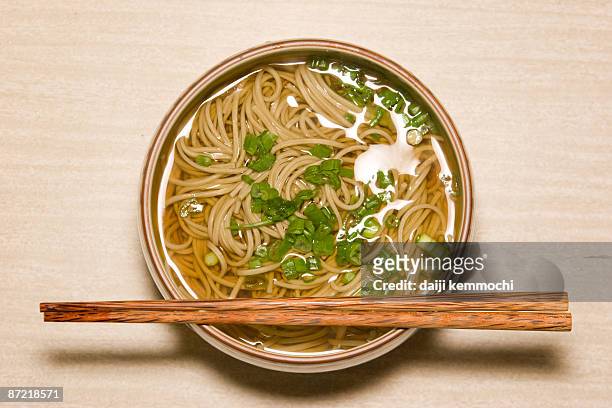 japanese soba noodle - soba stock pictures, royalty-free photos & images