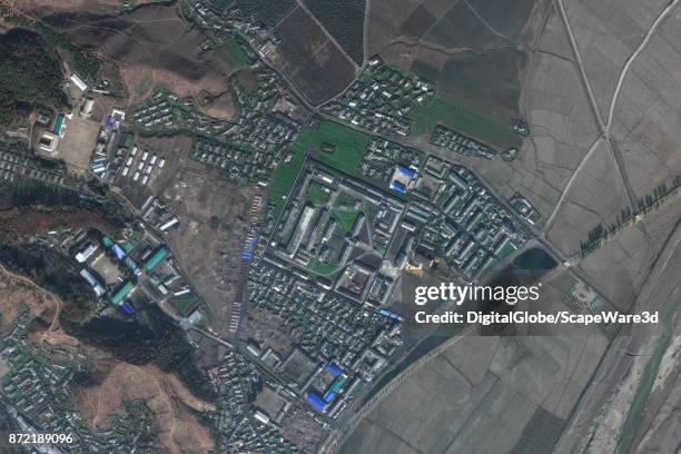 DigitalGlobe via Getty Images satellite imagery of Hamhung concentration camp - a reeducation camp in North Korea.