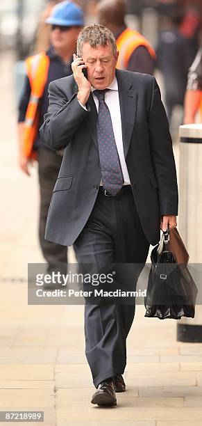 John Denham Secretary of State for Innovation, Universities and Skills arrives at St Pancras Railway Station on May 14, 2009 in London. Mr Darling is...