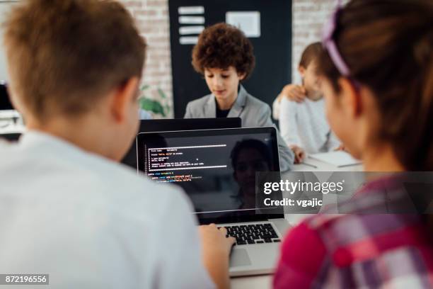 kids coding in school - kid coding stock pictures, royalty-free photos & images
