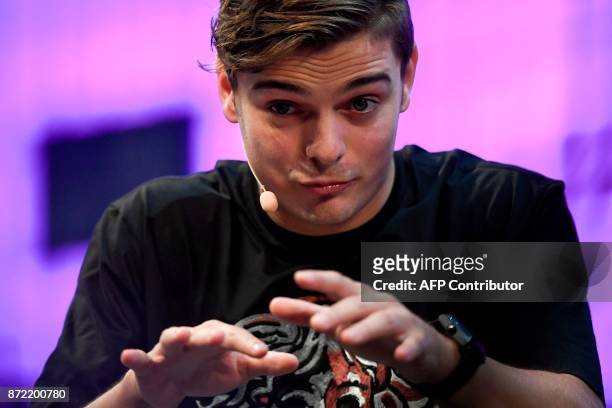 Producer and STMPD RCRDS's chief executive officer and founder Martin Garrix gives an interview during the 2017 Web Summit in Lisbon on November 9,...