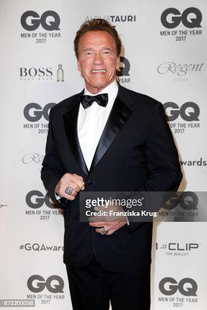 Arnold Schwarzenegger arrives for the GQ Men of the year Award 2017 at Komische Oper on November 9, 2017 in Berlin, Germany.