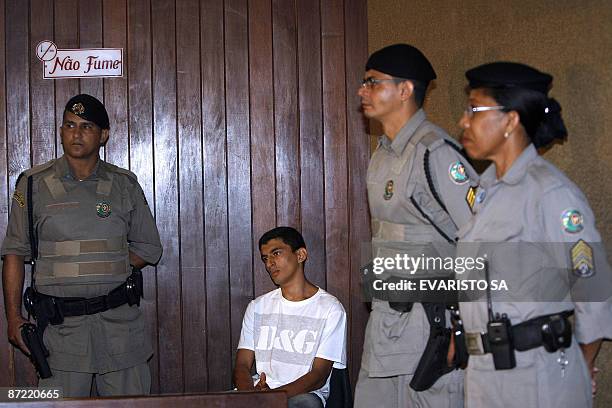 Brazilian Mohamed D'Ali Carvalho dos Santos during his trial in Goiania, central Brazil May 14, 2009. Dos Santos is accused of having murdered and...