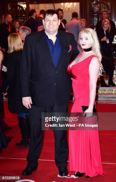 Mark Labbett and wife Katie Labbett attending the ITV Gala held at the London Palladium. Picture date: Thursday November 9, 2017. See PA story...
