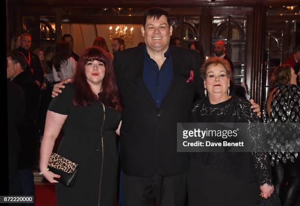 Jenny Ryan, Mark Labbett and Anne Hegerty attend the ITV Gala held at the London Palladium on November 9, 2017 in London, England.