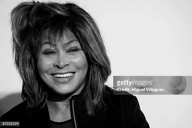 Tina Turner smiles during the presentation of the music project 'Beyond - Three Voices For Peace' on May 14, 2009 in Zurich, Switzerland. The CD...