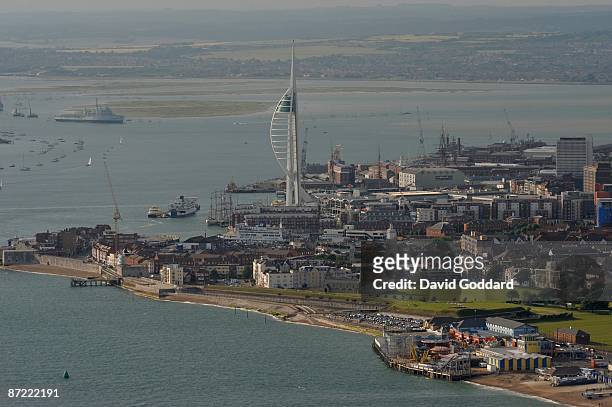 The Spinnaker Tower and South Coast naval City of Portsmouth. On 14th June 2008.
