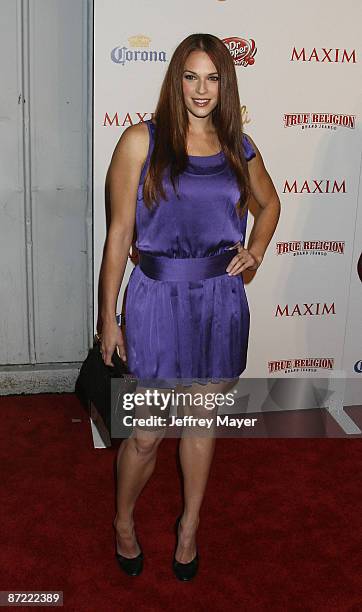 Actress Amanda Righetti arrives at the Maxim's 10th Annual Hot 100 Celebration at The Barker Hanger on May 13, 2009 in Santa Monica, California.