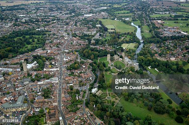 On the banks of the River Avon is the Warwickshire town of Warwick and Warwick Castle. On 30th September 2007.