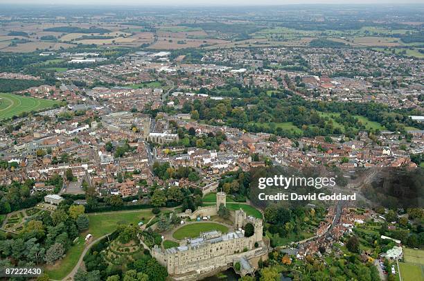 On the banks of the River Avon is the Warwickshire town of Warwick and Warwick Castle. On 30th September 2007.