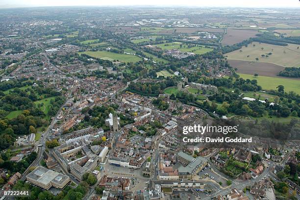 On the banks of the River Avon is the Warwickshire town of Warwick and Warwick Castle. On 30th September 2007.