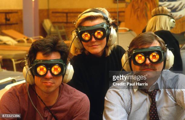 Randy Adamadama's Universe of You, An exercise gym for the brain in Sausalito .They look like hapless subjects in a mad scientist's research project....