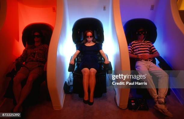 Randy Adamadama's Universe of You, An exercise gym for the brain in Sausalito .They look like hapless subjects in a mad scientist's research project....