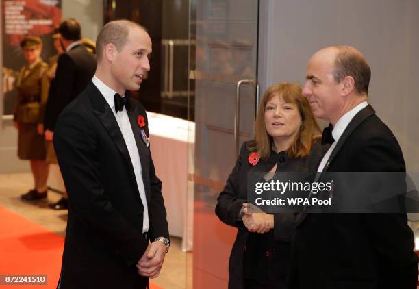 Britain's Prince William, Duke of Cambridge is greeted as he arrives at the City Veterans Network third annual dinner, given in aid of the Defence...