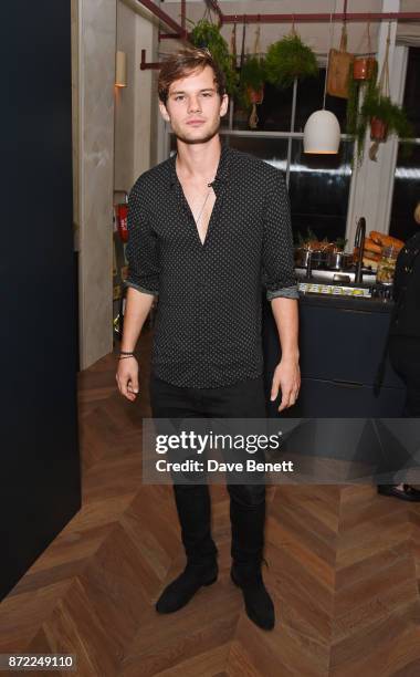 Jeremy Irvine attends the launch of the MR PORTER own label, Mr P, on November 9, 2017 in London, England.