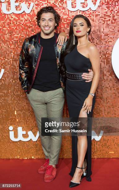 Kem Cetinay and Amber Davies arriving at the ITV Gala held at the London Palladium on November 9, 2017 in London, England.